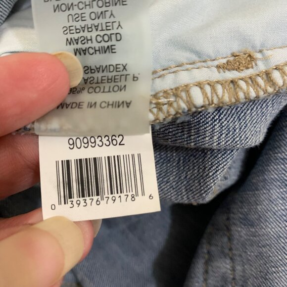 NEW Vince Camuto Women’s Blue Contrast Waistband Distressed Midrise Skinny Jeans - Picture 8 of 9